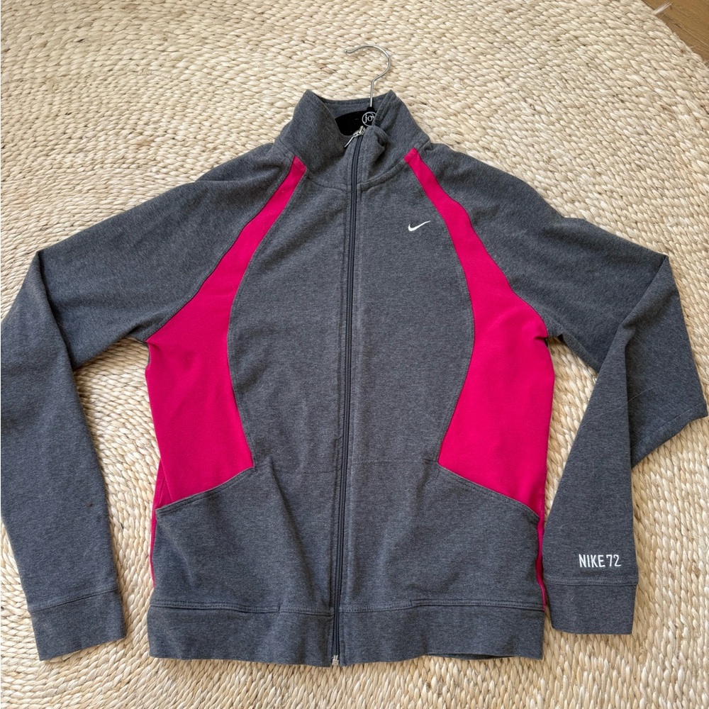 Nike Circa 72 Kids Track Jacket Gray Pink | Size L (12-14)